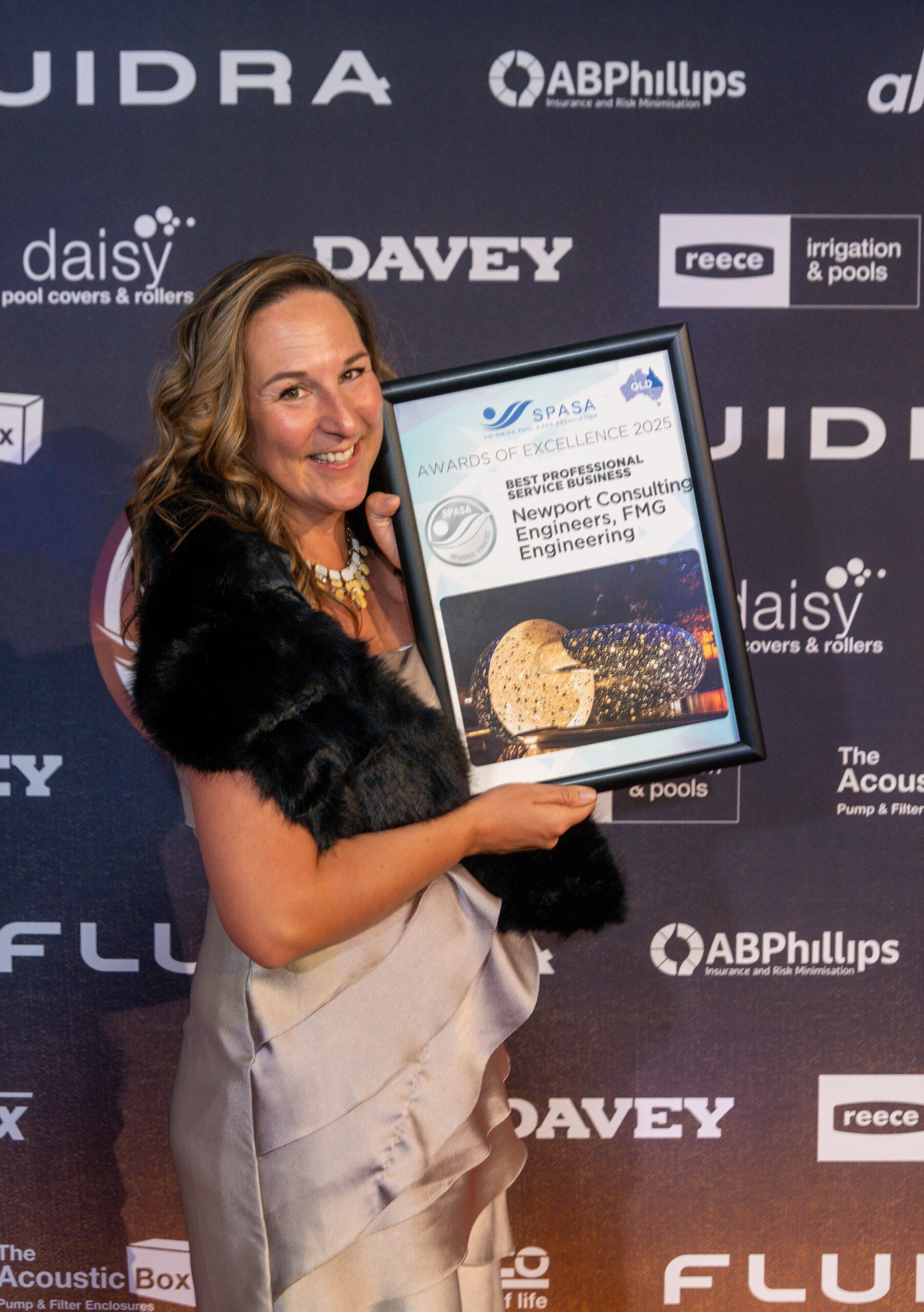 Clare Chambers, QLD Office Manger, accepting our Finalist SPASA certificate in Brisbane!